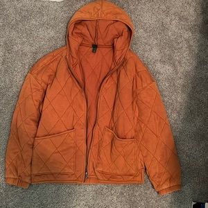 Wild fable orange zip up jacket with hood! Never worn!